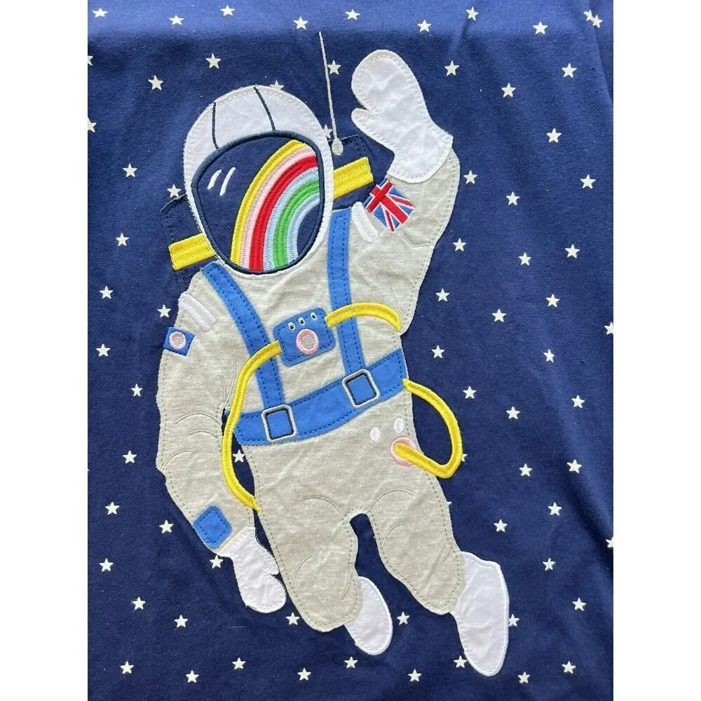 Los Angeles Boutique Long Sleeve Dress Tunic Girls Astronaut Space Rainbow NEW 7